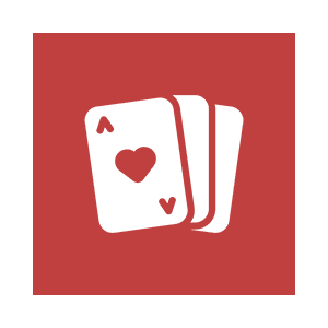 Casino Trips Playing cards icon with heart symbol.